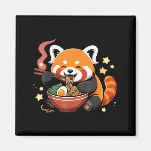 Red Panda Eating Ramen Noodles Magnet