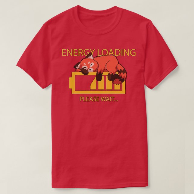 Red Panda Energy Loading T-Shirt (Design Front)
