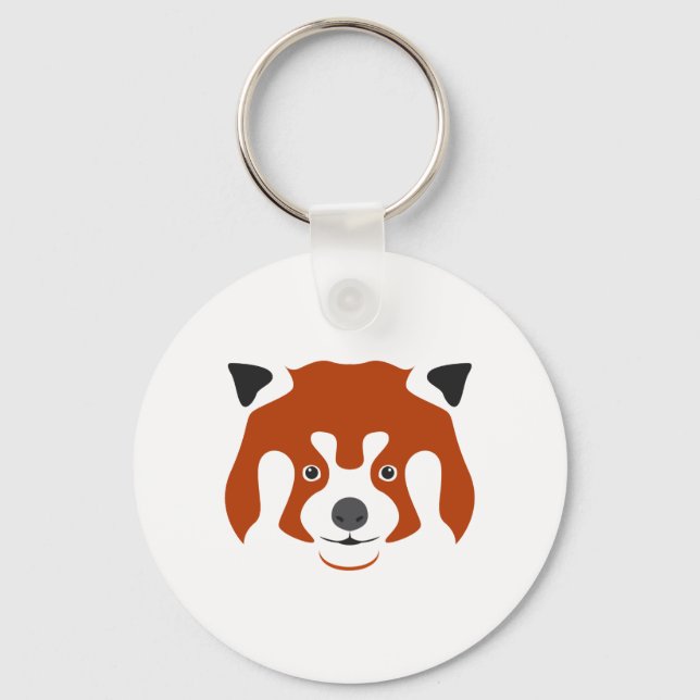 RED PANDA FACE KEY RING (Front)