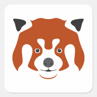 RED PANDA FACE SQUARE STICKER