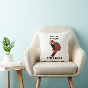 Red Panda Feeling Sleepy Funny Red Panda Cushion