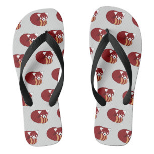 Red Panda Flip Flops