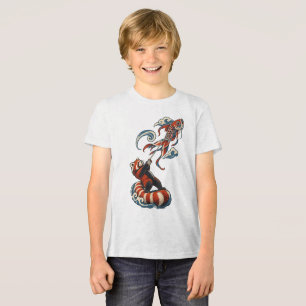 Red Panda Flying a Bright Koi Kite Tri-Blend Shirt