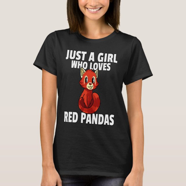 Red Panda For Girls Women T-Shirt (Front)