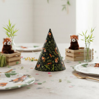 Red Panda Forest Zoo Animal Party Hat