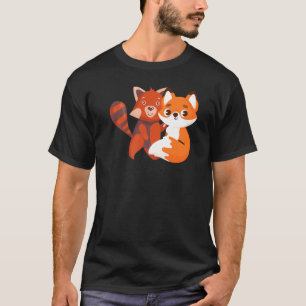 Red Panda Fox Hugging Red Pandas Animal Graphic T-Shirt