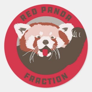 Red Panda Fraction Logo Classic Round Sticker