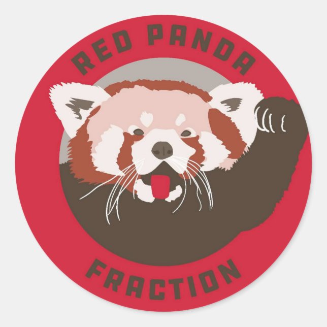 Red Panda Fraction Logo Classic Round Sticker (Front)