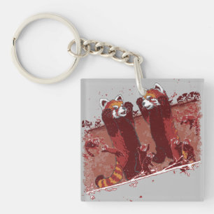Red Panda Fury Key Ring