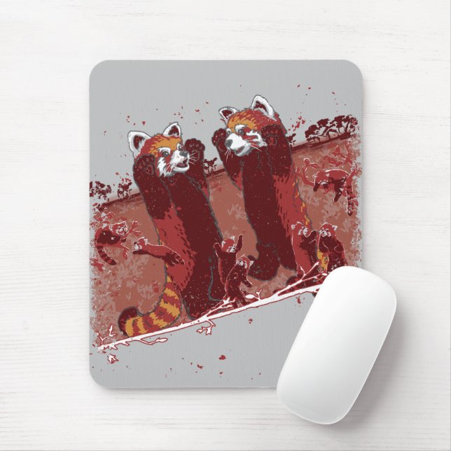 Red Panda Fury Mouse Mat (With Mouse)