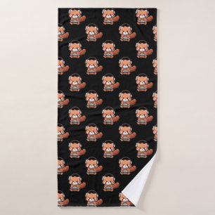 Red Panda Gamer Bath Towel