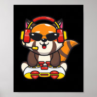 Red Panda Gamer Funny Red Pandas Animal Lover Grap