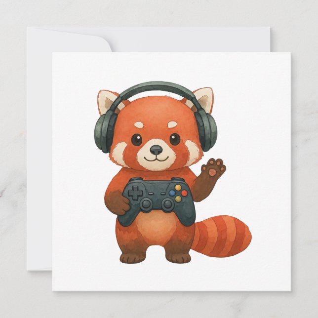 Red Panda Gamer, Gaming Controller & Headphones  Announcement (Front)