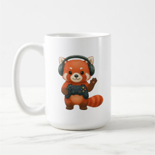 Red Panda Gamer, Gaming Controller & Headphones Coffee Mug