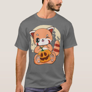 Red Panda Halloween Kawaii Pumpkin Anime 6210 T-Shirt