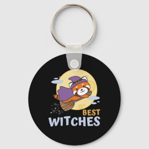 Red Panda Halloween Kids Witches Best Witches Key Ring