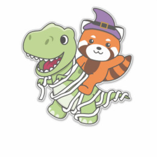 Red Panda Happy Halloween T-rex Mummy Costume