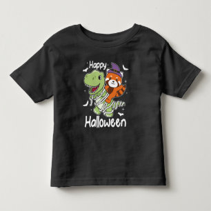 Red Panda Happy Halloween T-rex Mummy Costume Toddler T-Shirt
