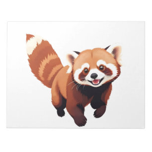 Red Panda Happy Playful Fun Jumping In The Air Joy Notepad
