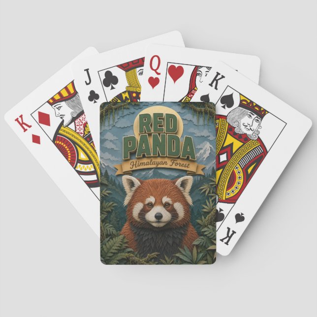 Red Panda Himalayan Forest POPCUT Playing Cards (Back)