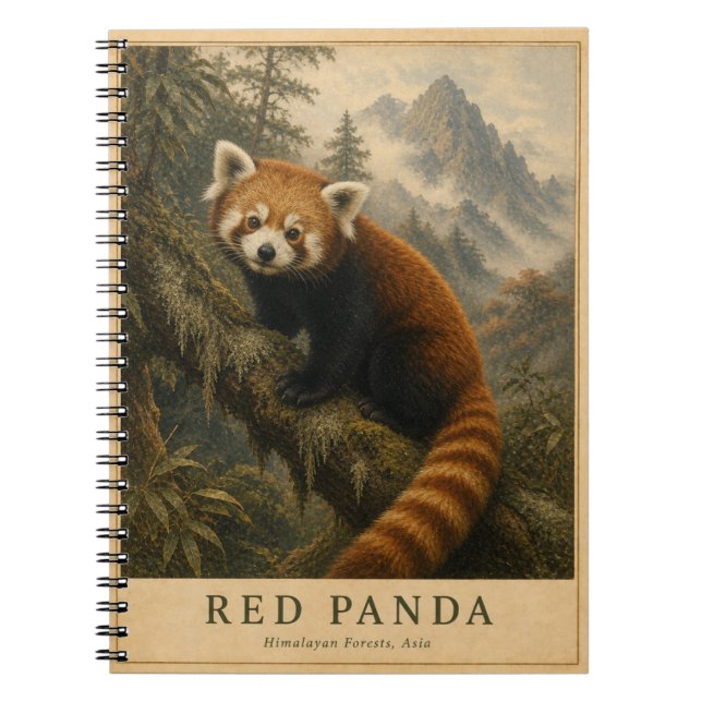 Red Panda Himalayan Forest VINTAGE Notebook (Front)