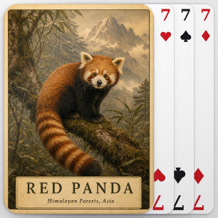 Red Panda Himalayan Forest VINTAGE Playing Cards