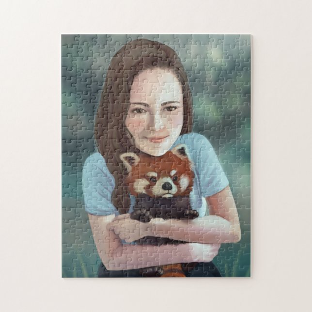 Red Panda Hug Jigsaw Puzzle (Vertical)