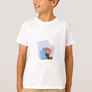 Red Panda Hugging Water Jug Kids T-Shirt