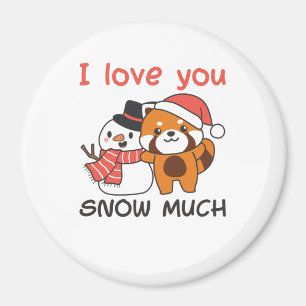 Red Panda I Love You Snow Much Snow Pun Magnet