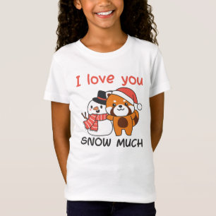 Red Panda I Love You Snow Much Snow Pun T-Shirt