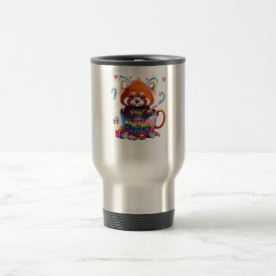Red Panda in a Coffee Mug Merry Christmas