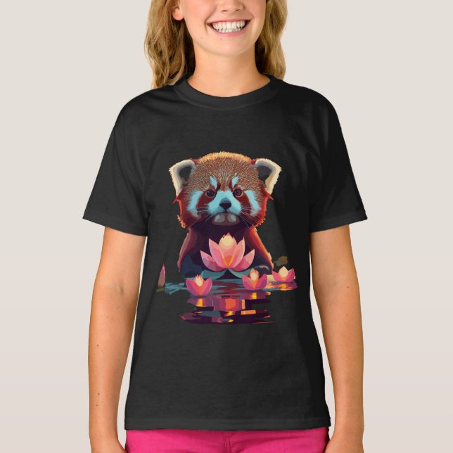 Red panda in a lotus pond T-Shirt (Front)