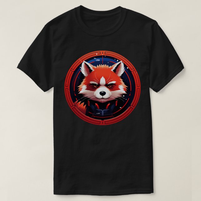Red Panda in Space Animal Astronaut T-Shirt (Design Front)