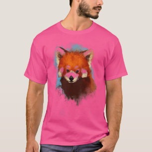 Red panda Ink Illustration Fluffy Cute Animal Natu T-Shirt