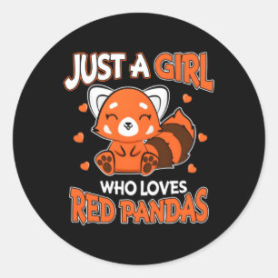 Red Panda Just A Who Loves Red Pandas Classic Round Sticker