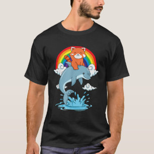 Red Panda  Kids Kawaii Red Panda Dolphin Red Panda T-Shirt