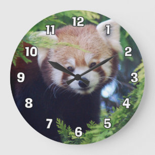 Red Panda Large Clock