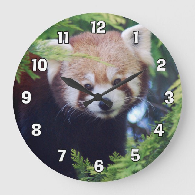 Red Panda Large Clock (Front)