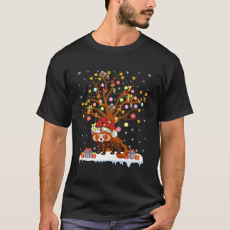 Red Panda Lighting Xmas Tree Gift Red Panda Christ T-Shirt