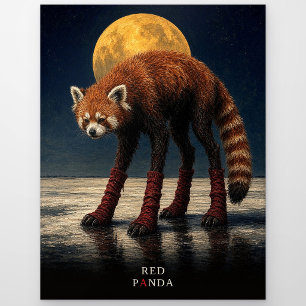 Red Panda Long Socks gothic Surreal Postcard
