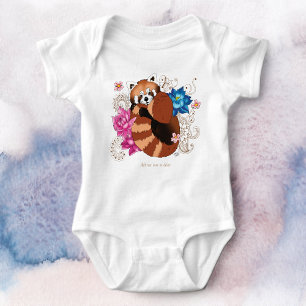 Red Panda Lotus Flower Henna Baby Bodysuit