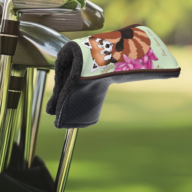 Red Panda Lotus Flowers Henna Golf Head Cover (Creator Uploaded)