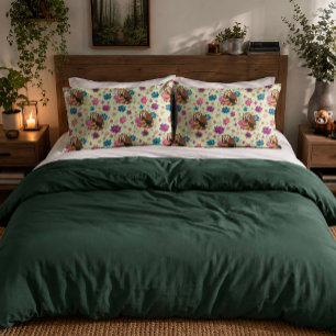 Red Panda Lotus Flowers Henna Pillowcase