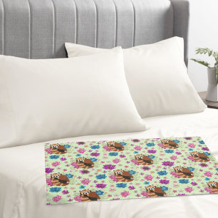 Red Panda Lotus Flowers Henna Pillowcase