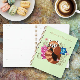 Red Panda Lotus Flowers Henna Planner