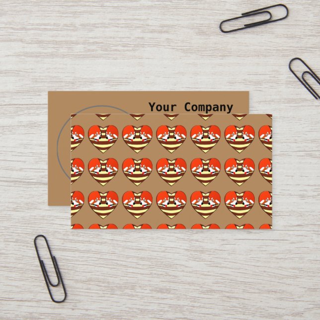 Red Panda Love heart Business Card (Front/Back In Situ)