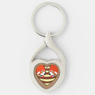 Red Panda Love heart Key Ring