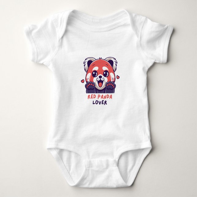 Red Panda Lover Baby Bodysuit (Front)