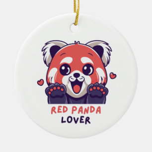 Red Panda Lover Ceramic Tree Decoration