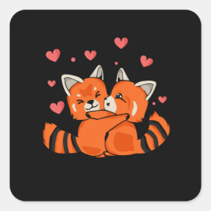 Red Panda Lover Valentines Day Gift Red Panda Square Sticker